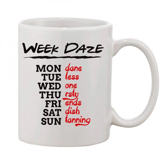 Generic Printed Ceramic Coffee Mug - 1 Pieces, White, 11oz