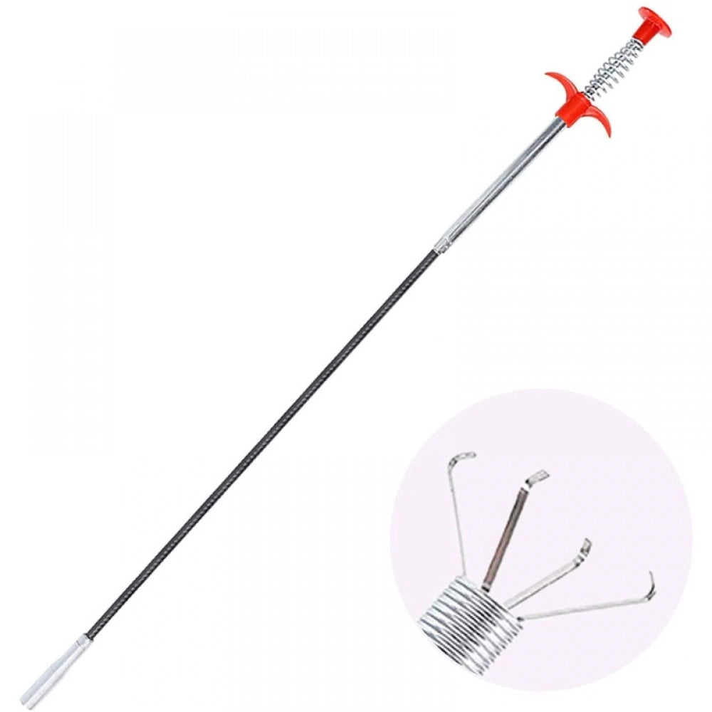 Generic Metal Wire Brush Hand Kitchen Sink Cleaning Hook Sewer Dredging Device Spring Pipe Hair Dredging Tool (Color: Assorted)