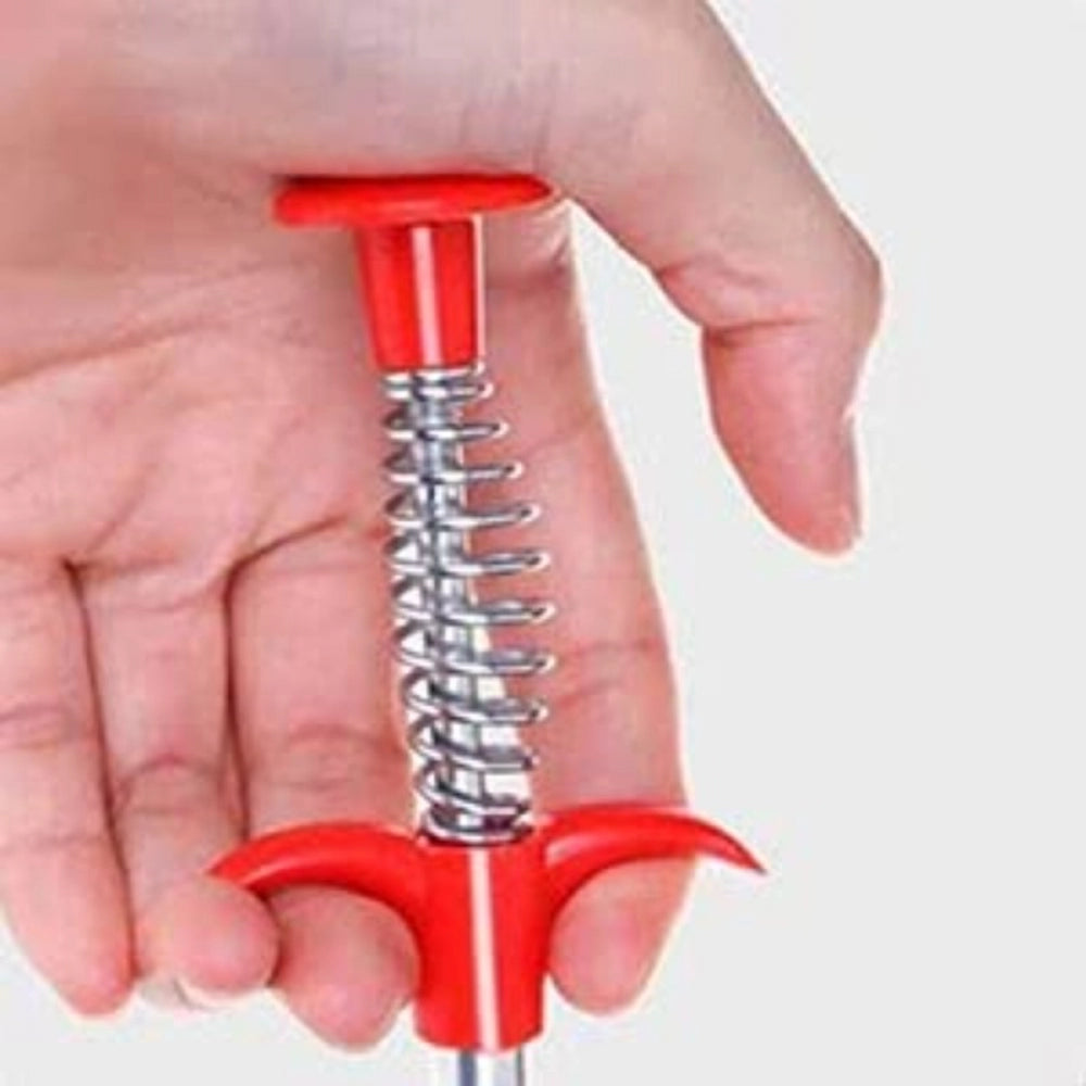 Generic Metal Wire Brush Hand Kitchen Sink Cleaning Hook Sewer Dredging Device Spring Pipe Hair Dredging Tool (Color: Assorted)