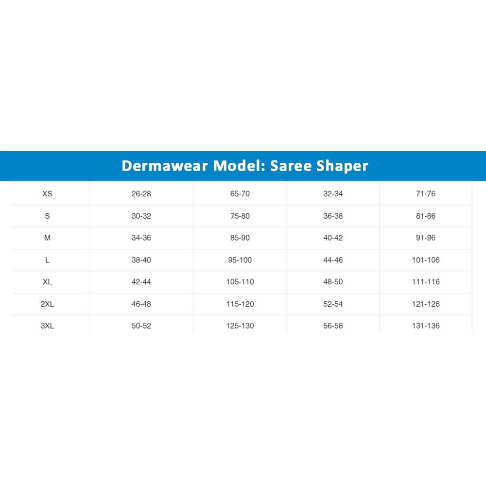 Dermawear Women's Saree Shapewear (Model: SS_406_Saree Shaper, Color:Skin, Material: 4D Stretch)
