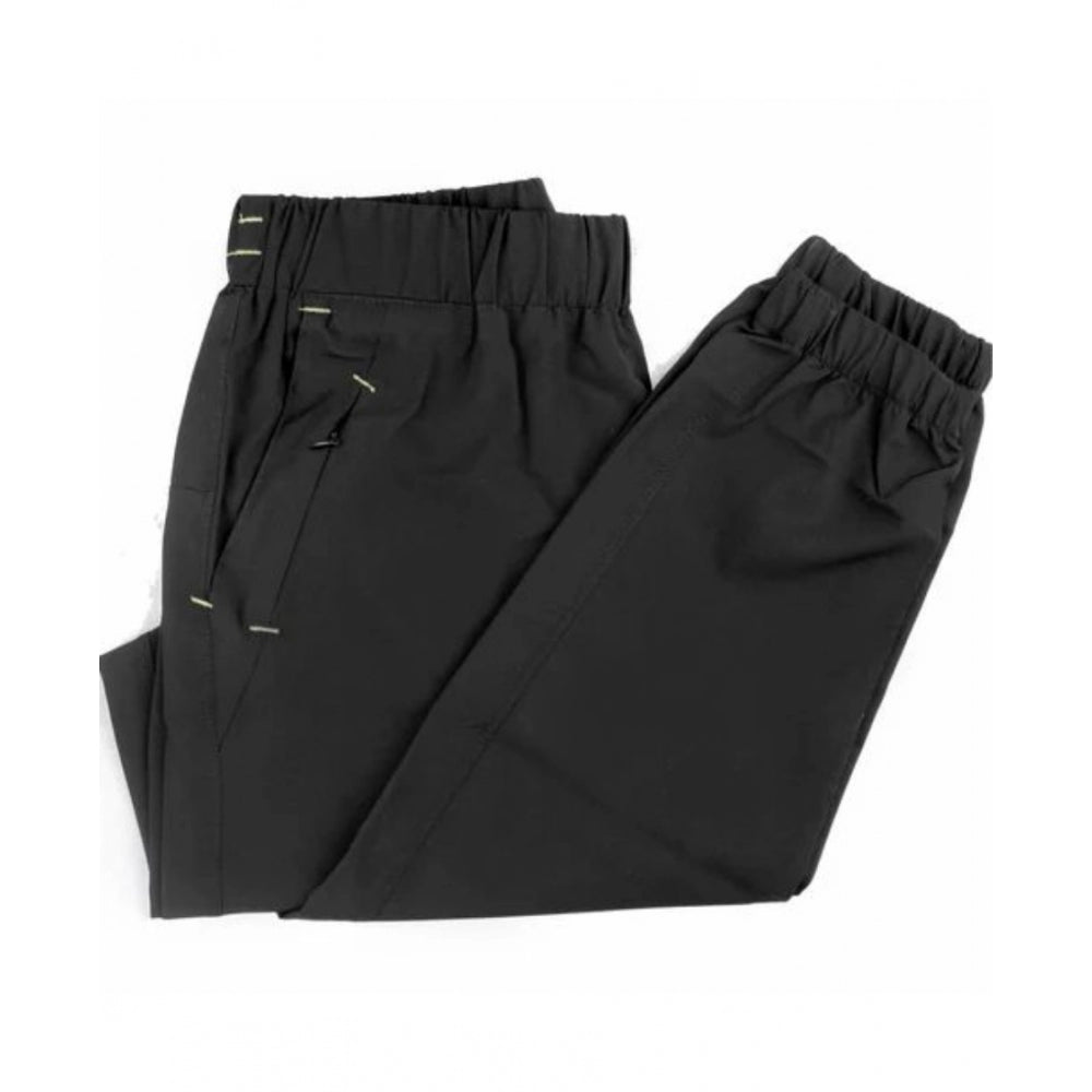 Generic Men's Polyster Soild Track Pant-Lower (Black)
