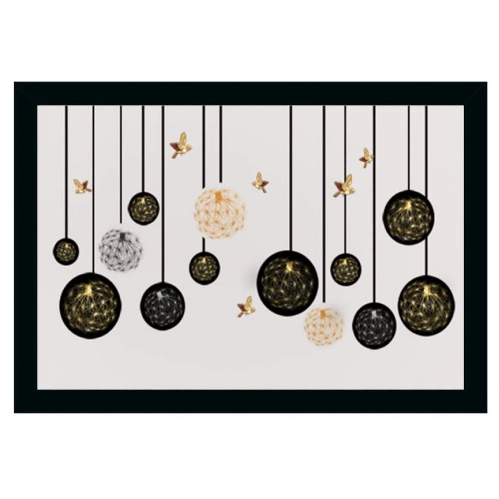 Generic Flower Painting Vinyl Sparkle Coated with Synthetic Photo Frame (Multicolor)
