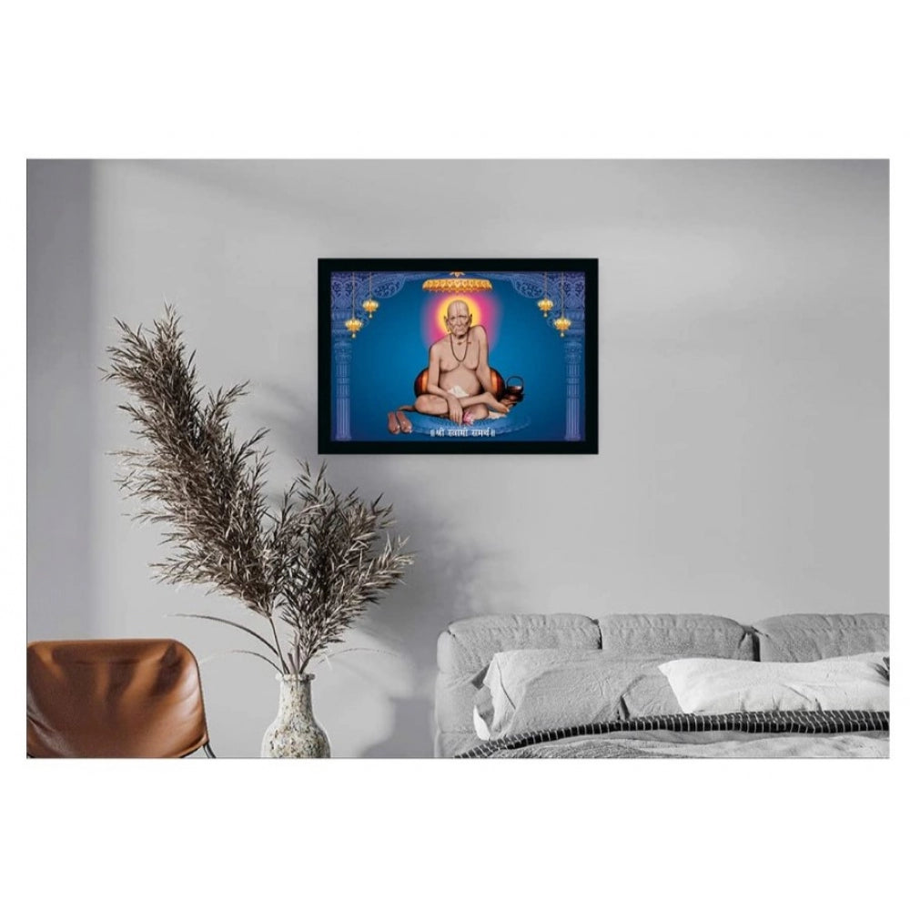 Generic Shri Swami Samarth Photo Frame with Synthetic Photo Frame (Multicolor)