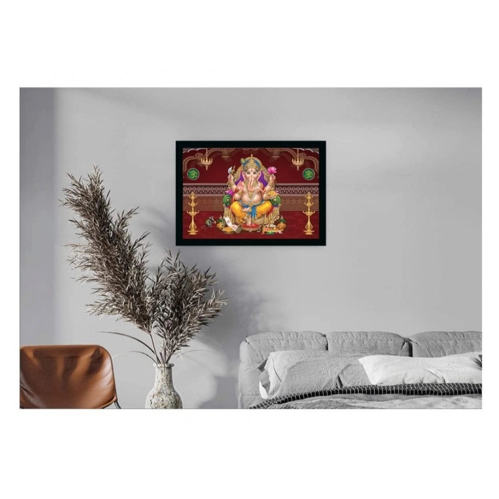 Generic Ganesh Photo with Synthetic Photo Frame (Multicolor)