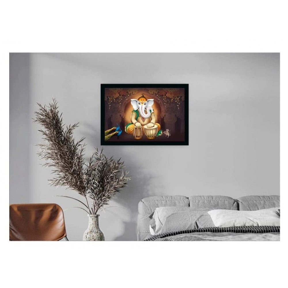 Generic Ganesh Photo with Synthetic Photo Frame (Multicolor)