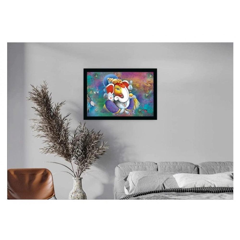 Generic Ganesh Photo with Synthetic Photo Frame (Multicolor)