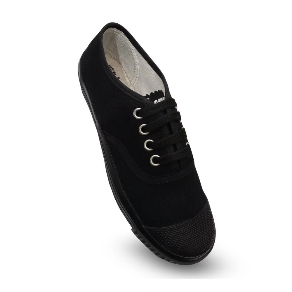 Generic Unisex Cotton School Shoe Lace-Up (Black)