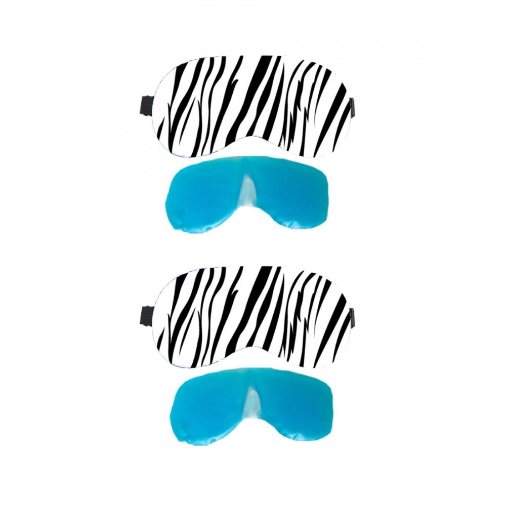 Generic Striped Printed Polyester Eyemasks (Black and white)
