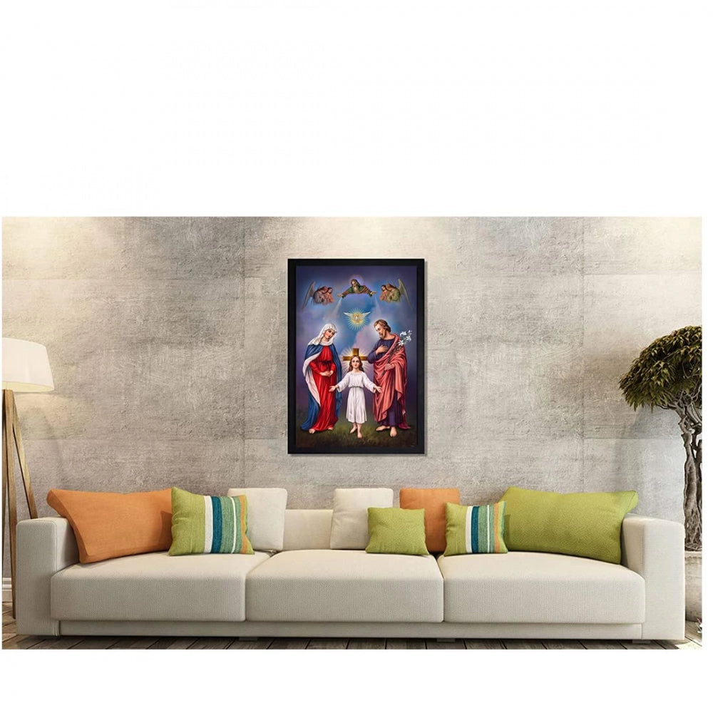 Generic Jesus Christ Painting with Synthetic Photo Frame (Multicolor)