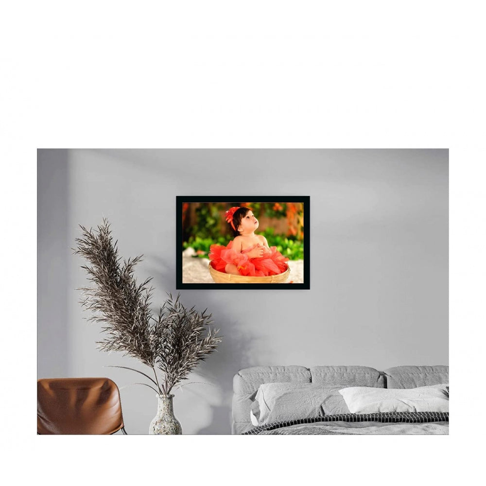 Generic Baby Photo Painting with Synthetic Photo Frame (Multicolor)