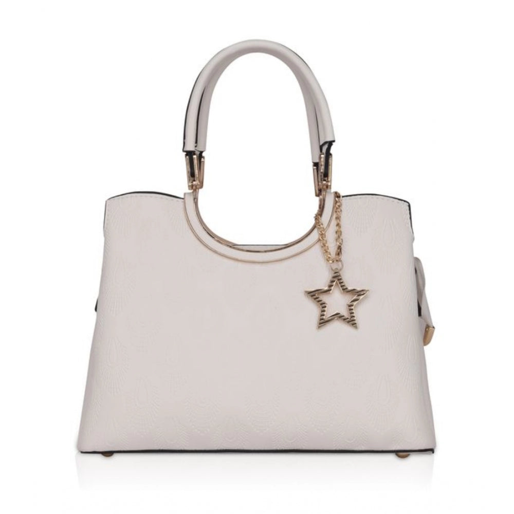 Generic Women's Faux Leather Printed Adjustable Long Belt Handbag (White)