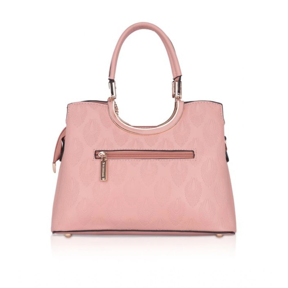 Generic Women's Faux Leather Printed Adjustable Long Belt Handbag (Pink)