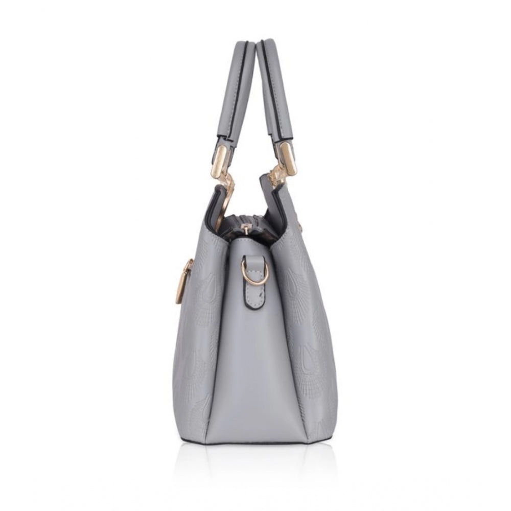Generic Women's Faux Leather Printed Adjustable Long Belt Handbag (Grey)