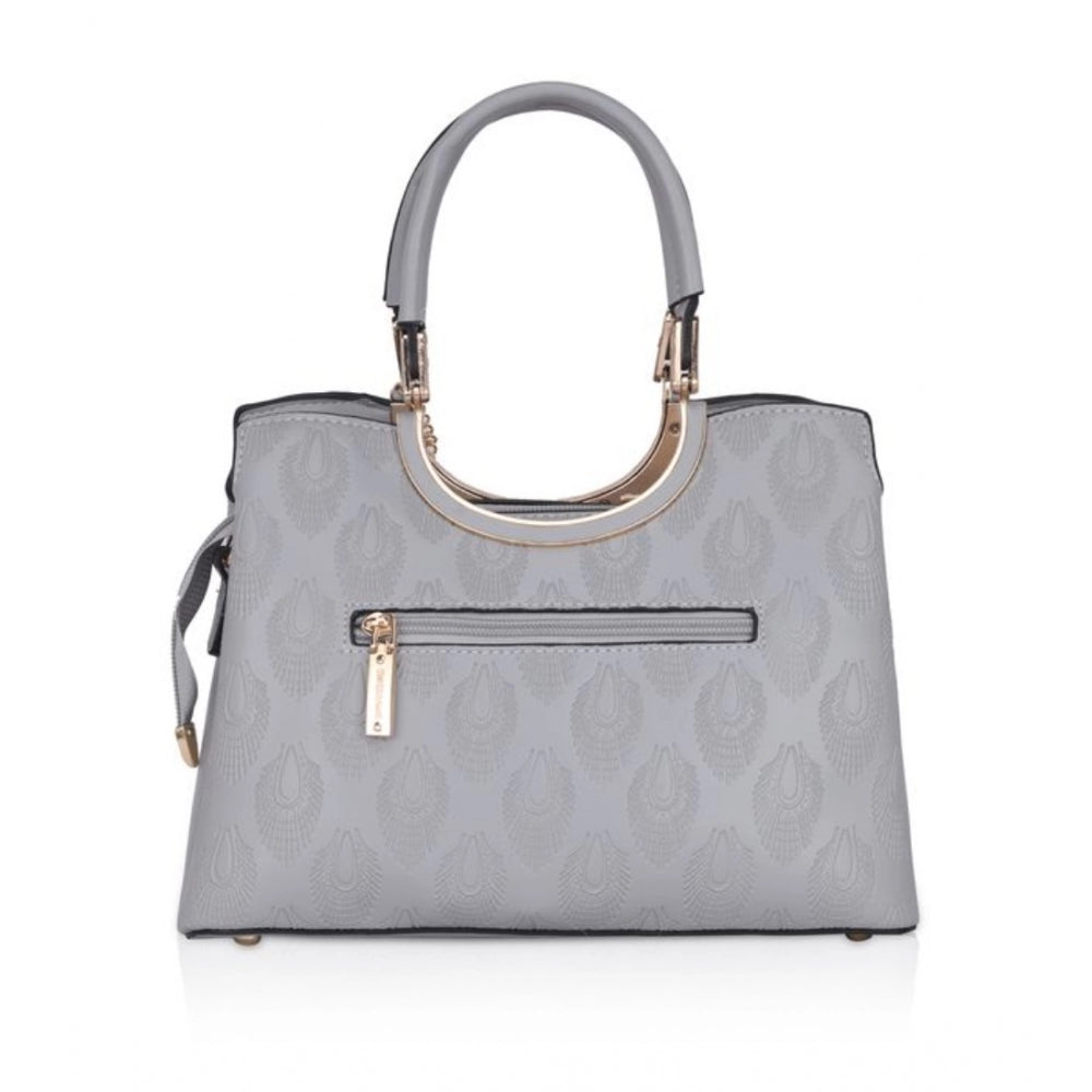 Generic Women's Faux Leather Printed Adjustable Long Belt Handbag (Grey)