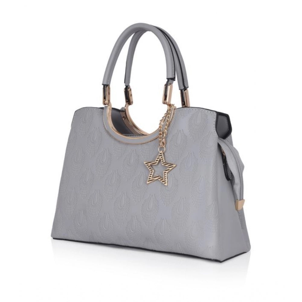 Generic Women's Faux Leather Printed Adjustable Long Belt Handbag (Grey)