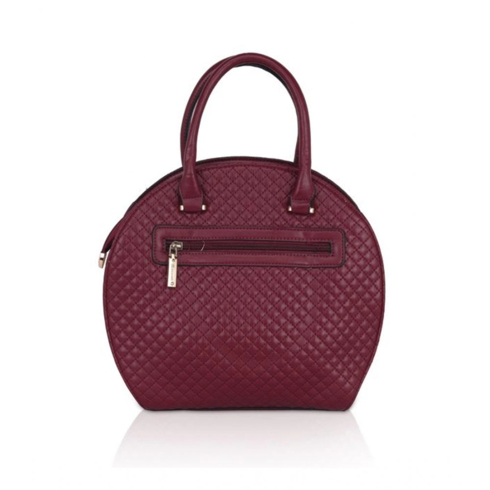 Generic Women's Faux Leather Printed Adjustable Long Belt Handbag (Maroon)