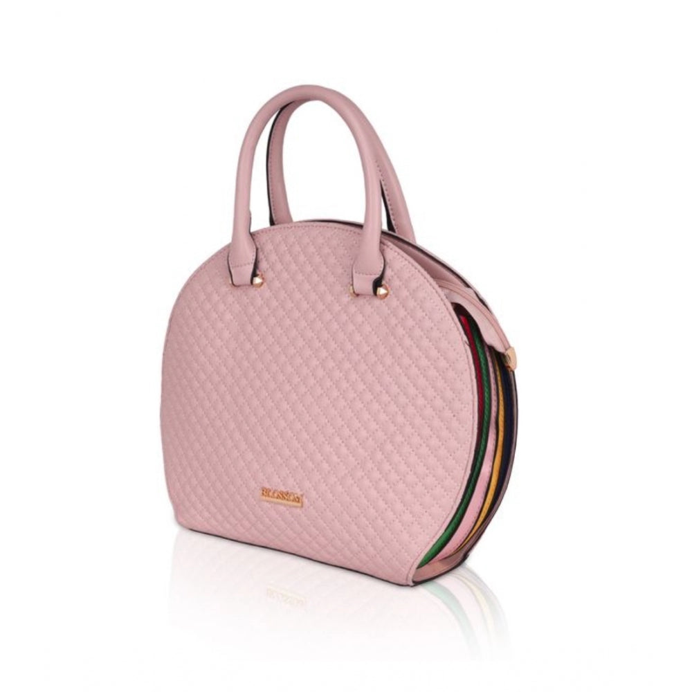 Generic Women's Faux Leather Printed Adjustable Long Belt Handbag (Pink)
