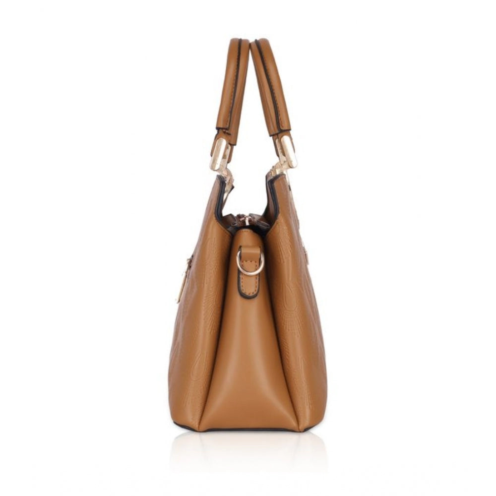 Generic Women's Faux Leather Printed Adjustable Long Belt Handbag (Brown)