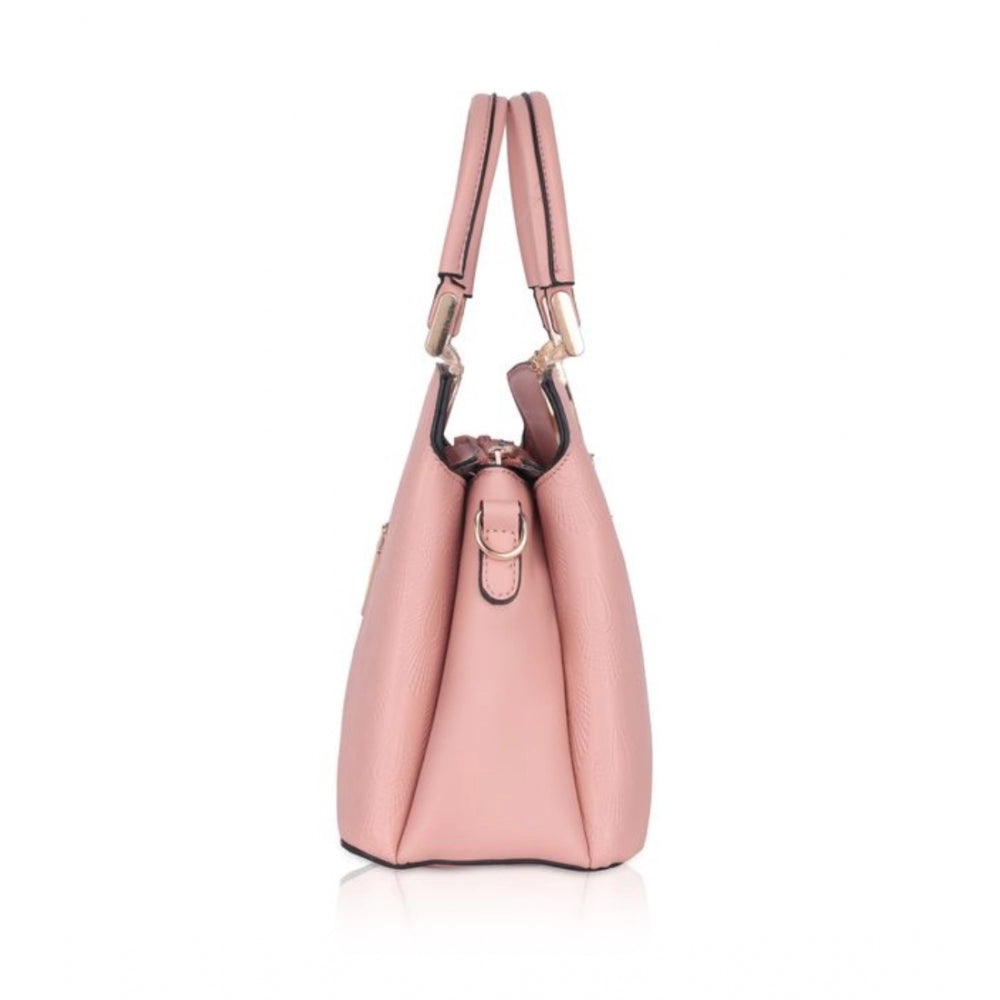 Generic Women's Faux Leather Printed Adjustable Long Belt Handbag (Pink)