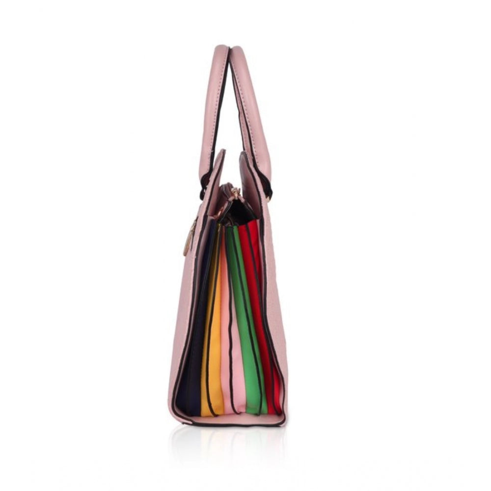 Generic Women's Faux Leather Printed Adjustable Long Belt Handbag (Pink)