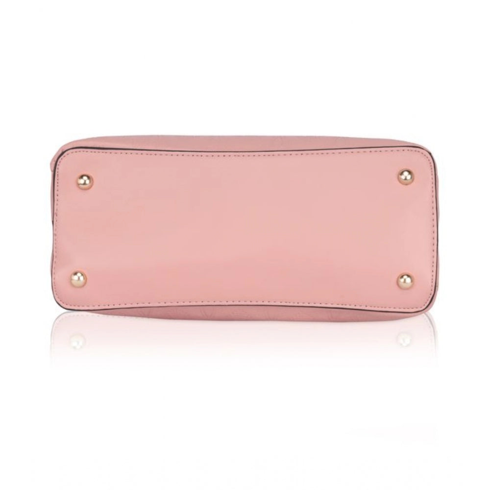 Generic Women's Faux Leather Printed Adjustable Long Belt Handbag (Pink)