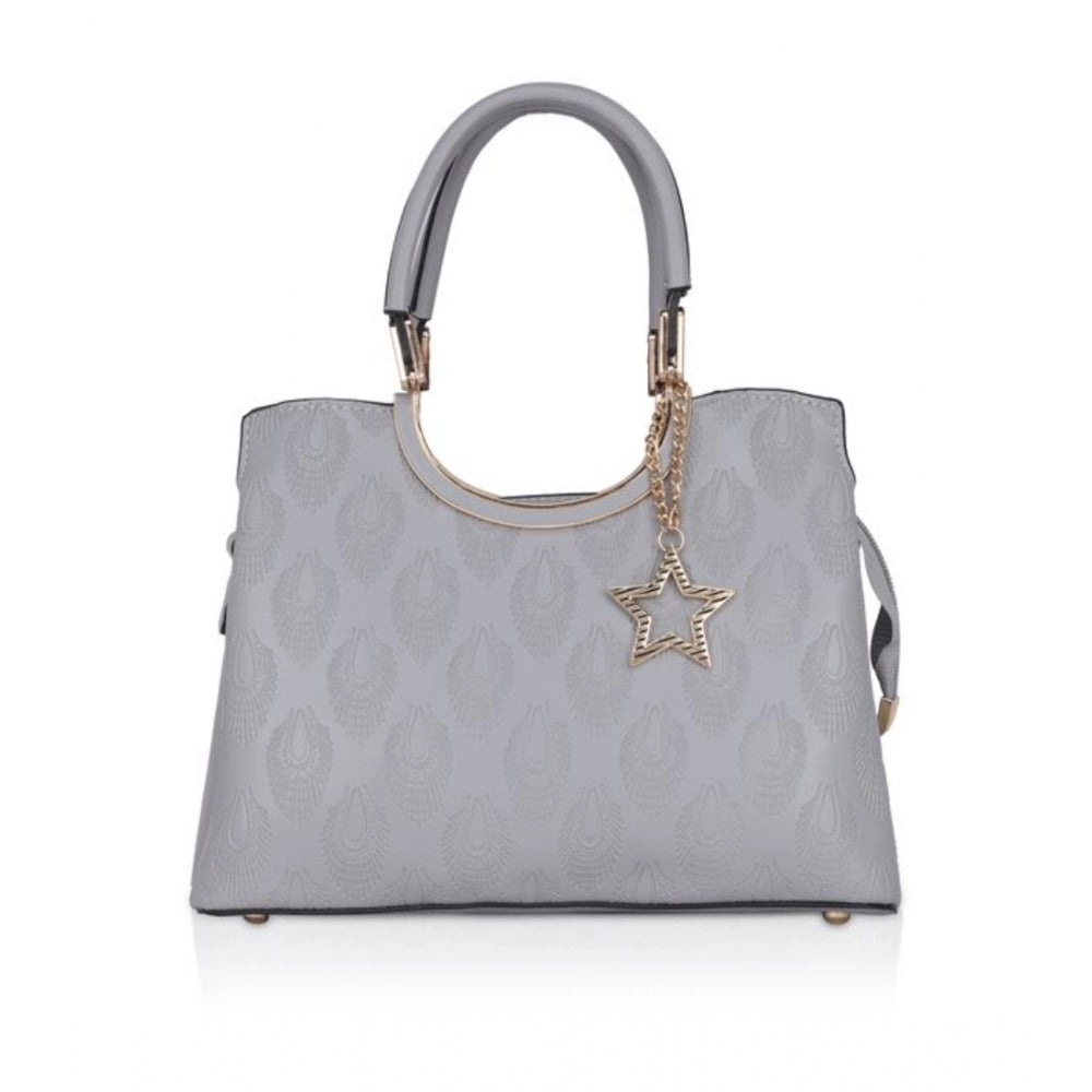 Generic Women's Faux Leather Printed Adjustable Long Belt Handbag (Grey)