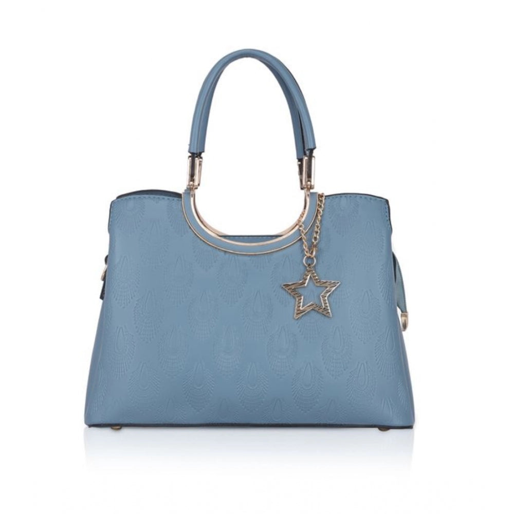 Generic Women's Faux Leather Printed Adjustable Long Belt Handbag (Blue)