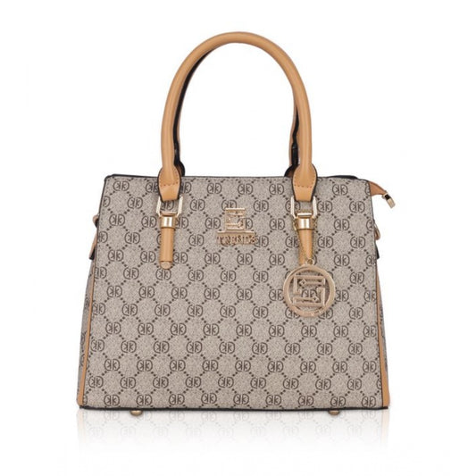 Generic Women's Faux Leather Printed Handbag (Camel)