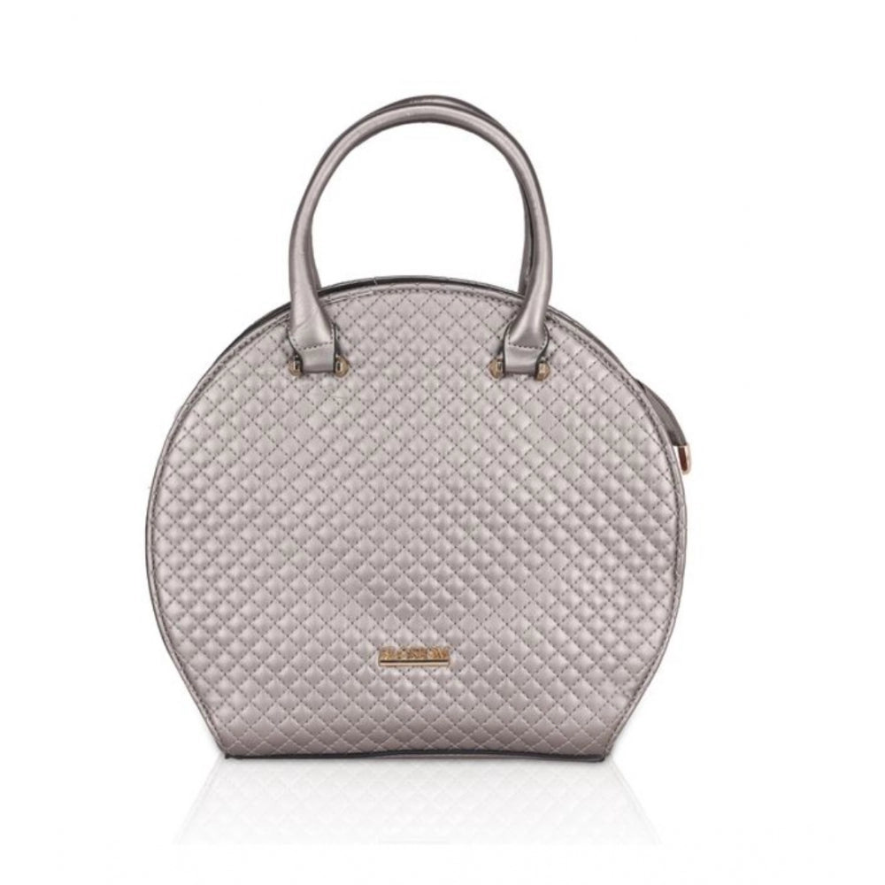 Generic Women's Faux Leather Printed Adjustable Long Belt Handbag (Silver Grey)