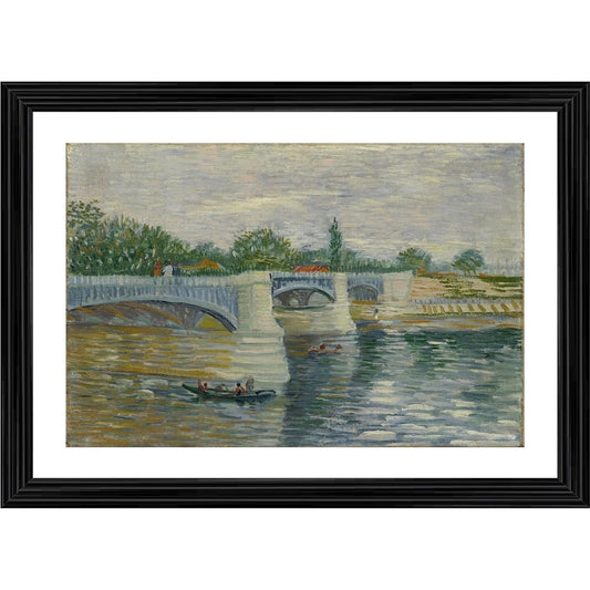 Generic The Bridge at Courbevoie 1887 Painting With Wood Photo Frame (Multicolor)