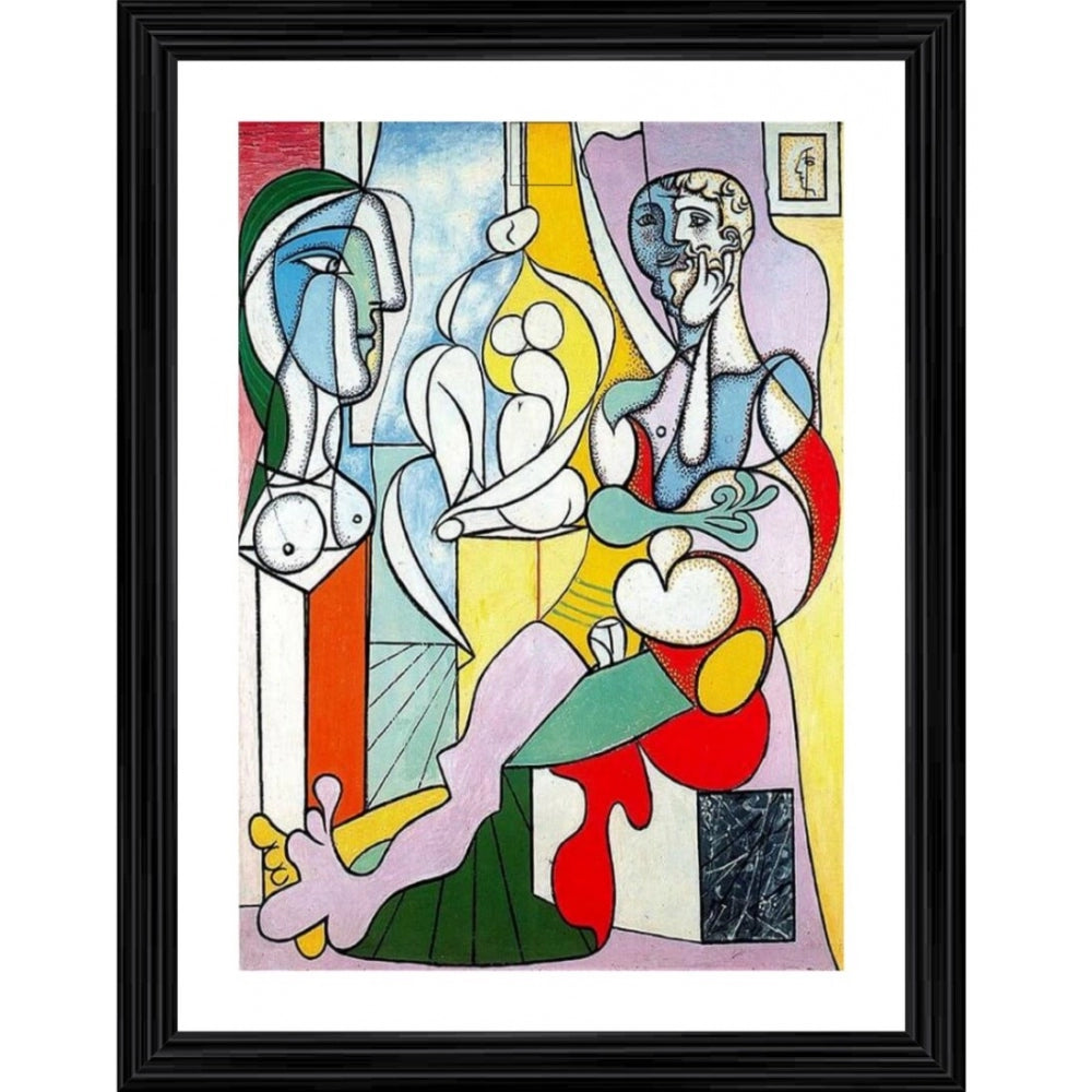 Generic The Sculptor 1931 Painting With Wood Photo Frame (Multicolor)