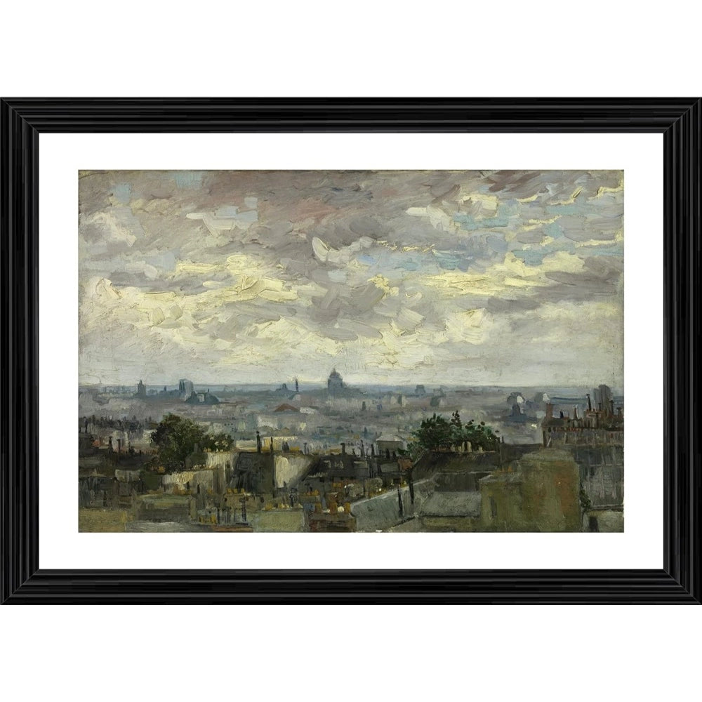Generic View of Paris 1886 Painting With Wood Photo Frame (Multicolor)