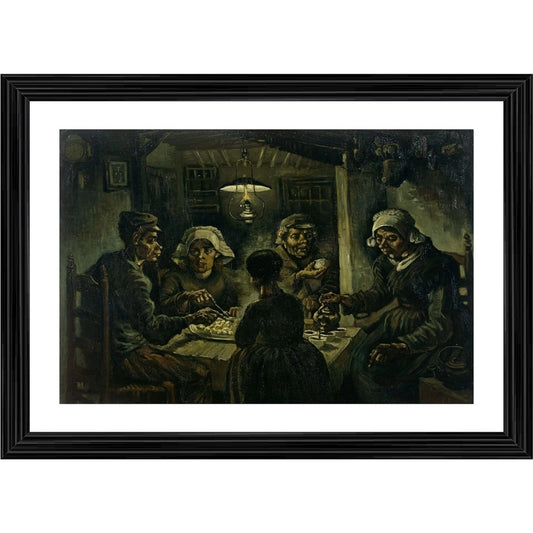 Generic Potato Eaters 1885 Painting With Wood Photo Frame (Multicolor)