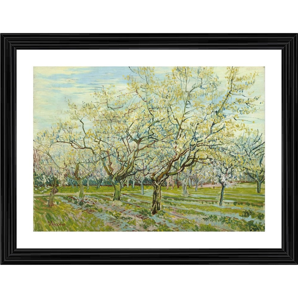 Generic The White Orchard 1888 Painting With Wood Photo Frame (Multicolor)
