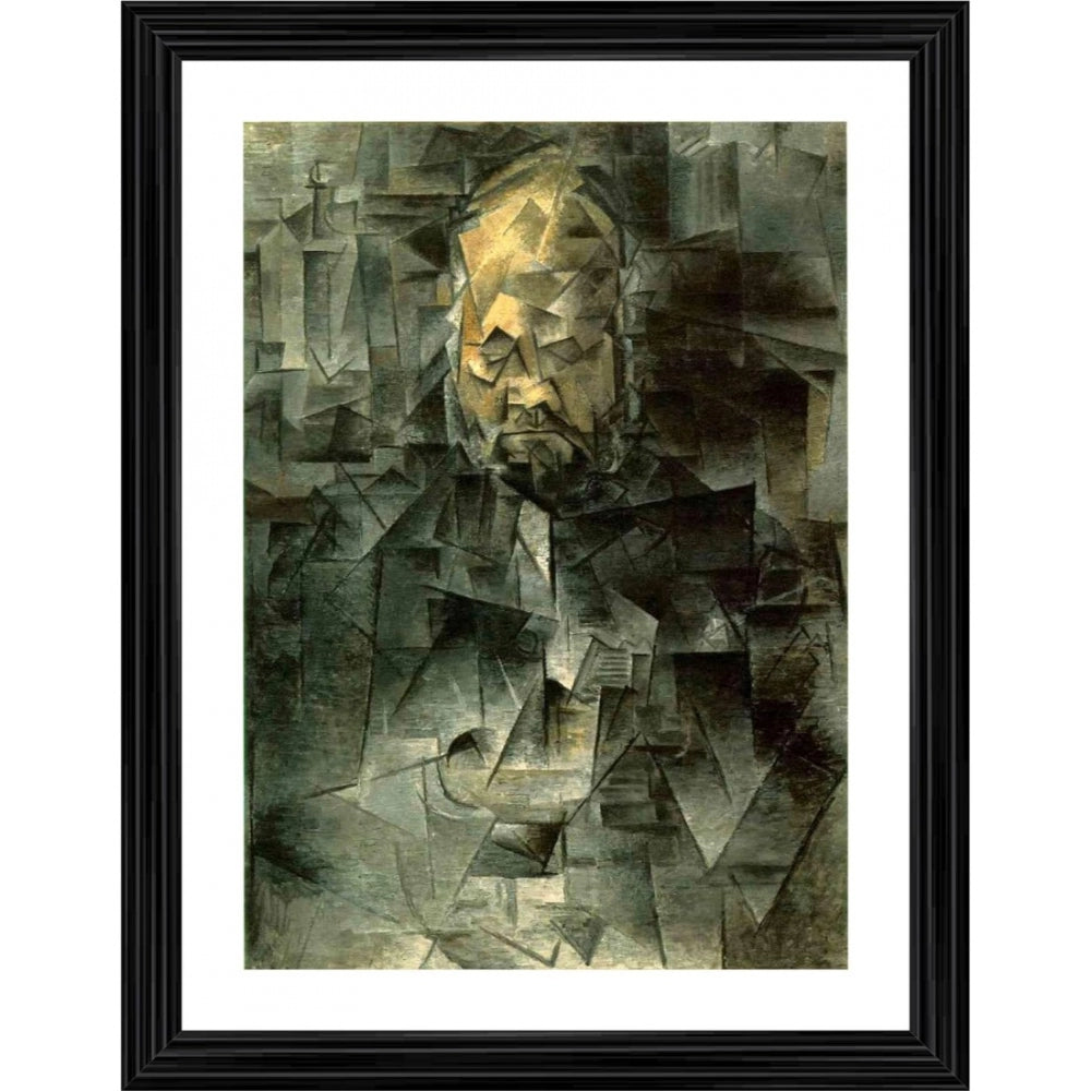 Generic Portrait of Ambroise Vollard 1910 Painting With Wood Photo Frame (Multicolor)