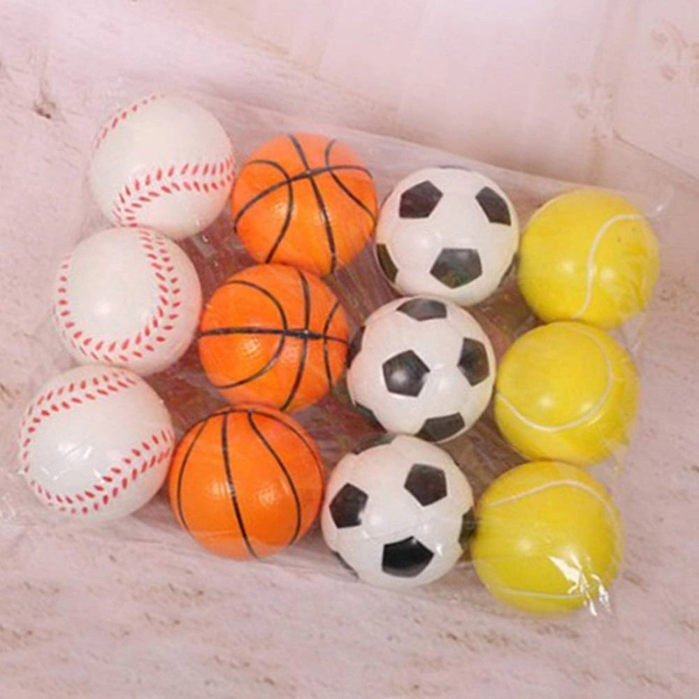 4_Pcs Ball Set Football + Basketball + Baseball + Tennis | Rubber | Toys | 1+ Years