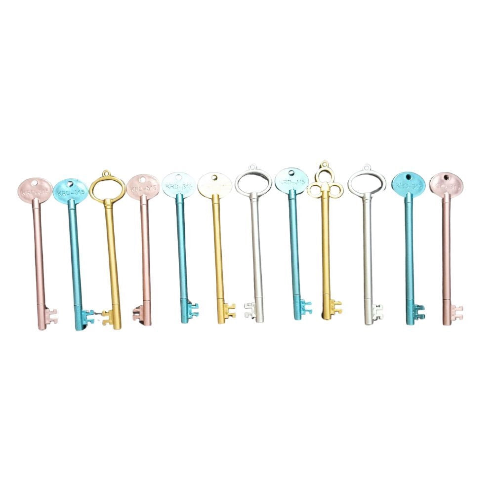 12 PCS_Set Key Shape Gel Pen | Plastic | Stationery | 5+ Years