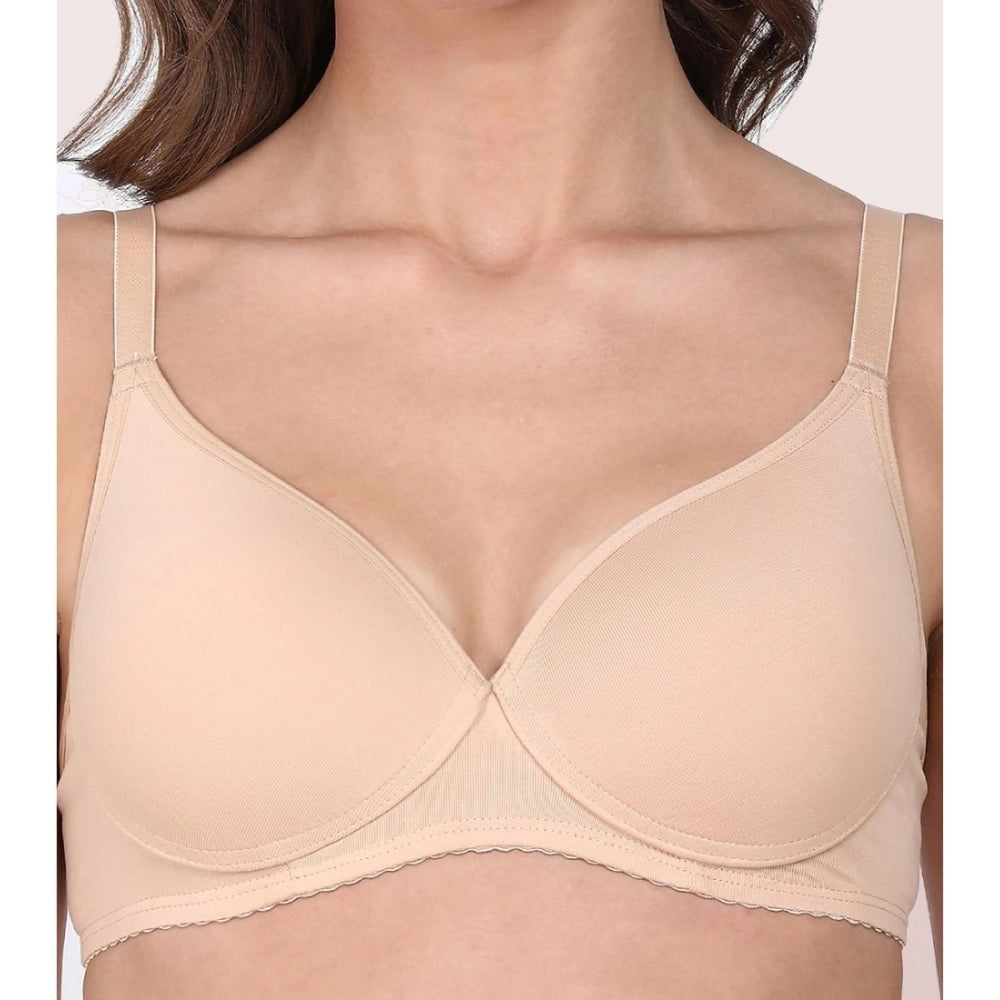 Enamor A039 Women's Cotton Non-Wired & Medium Coverage T-Shirt Bra (Skin)