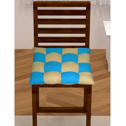 Generic Cotton Blended Solid Chair Cushions (Rama & Beige, Size: 16x16 In)