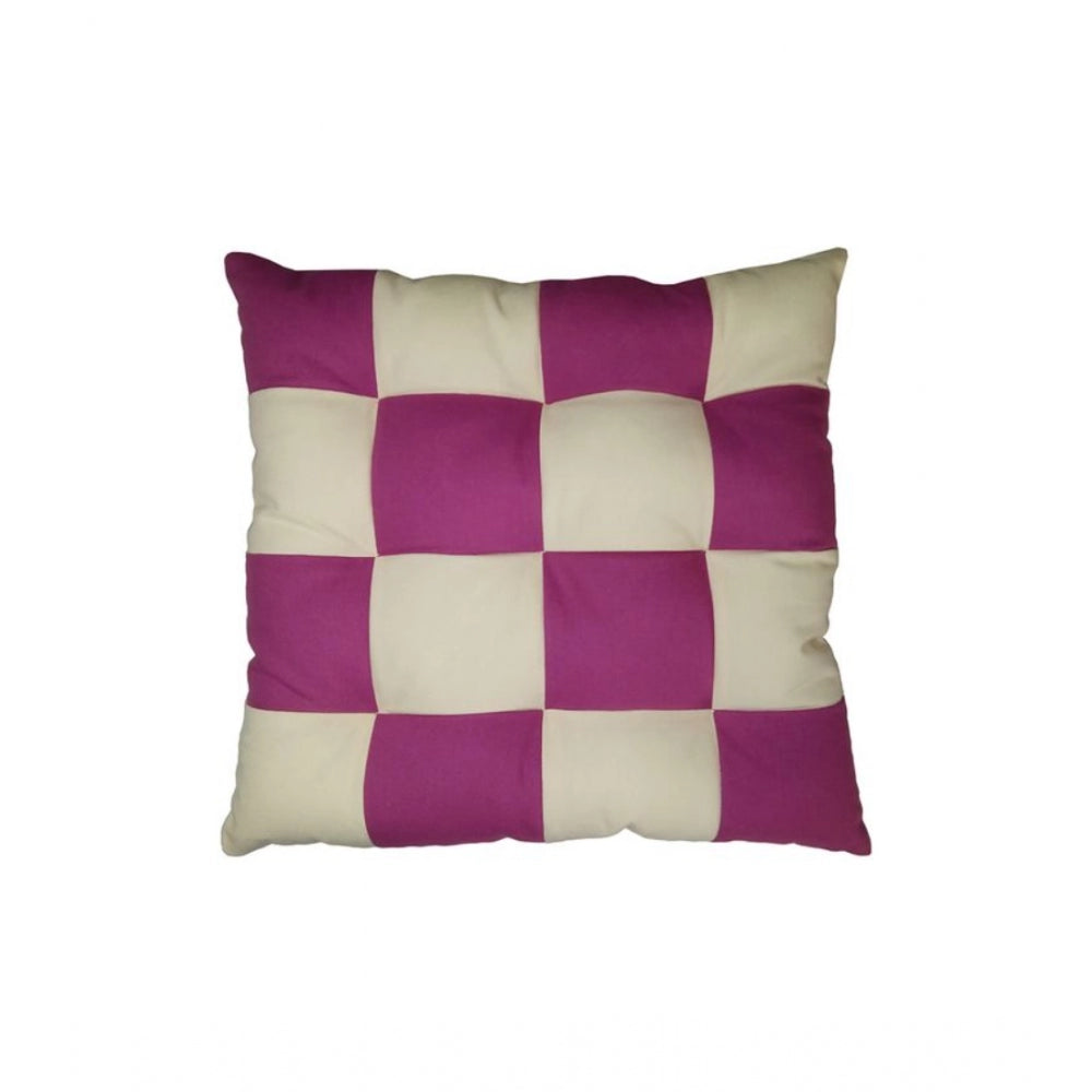 Generic Cotton Blended Solid Chair Cushions (Purple & White, Size: 16x16 In)