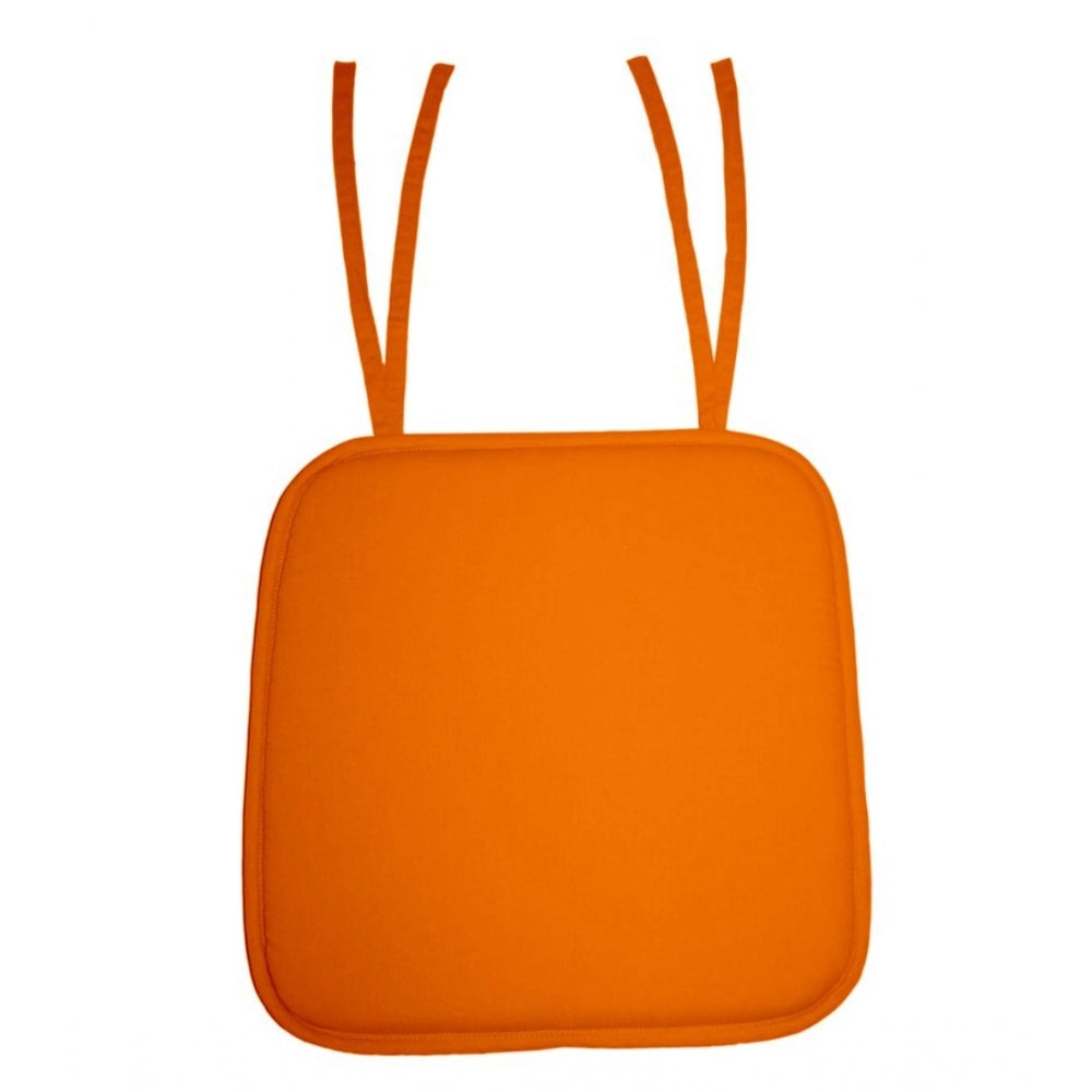 Generic Pack Of_4 Cotton Blended Solid Chairpads (Yellow, Size: 15x15 In)