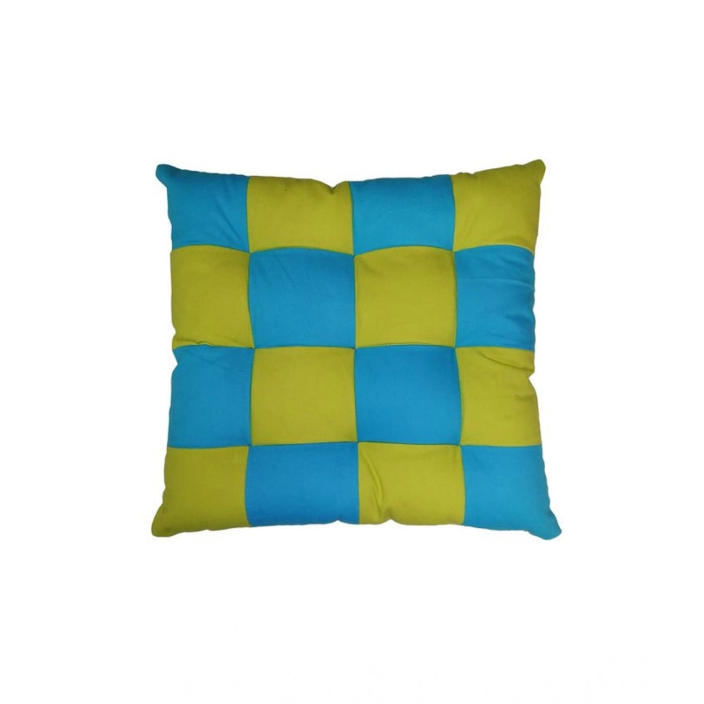 Generic Cotton Blended Solid Chair Cushions (Rama & Green, Size: 16x16 In)