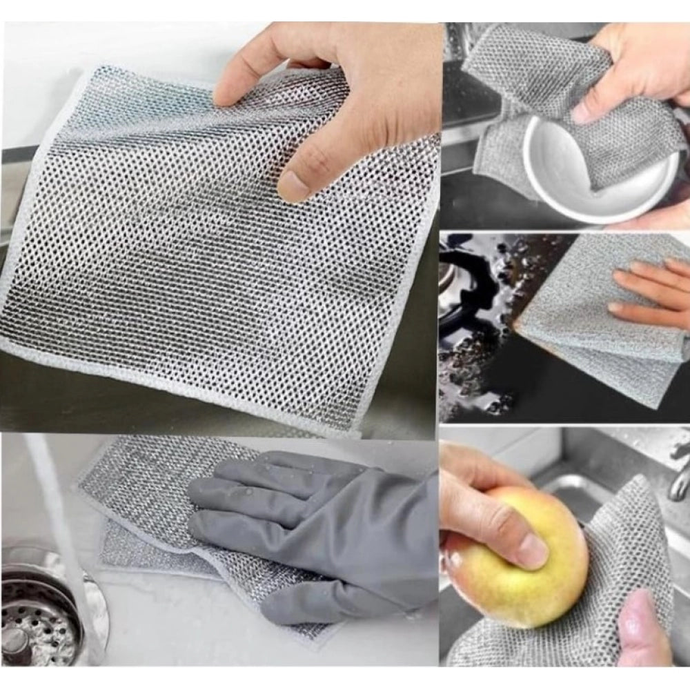 Generic Pack of 5 Stainless Steel Dishwash Scrub (Silver)