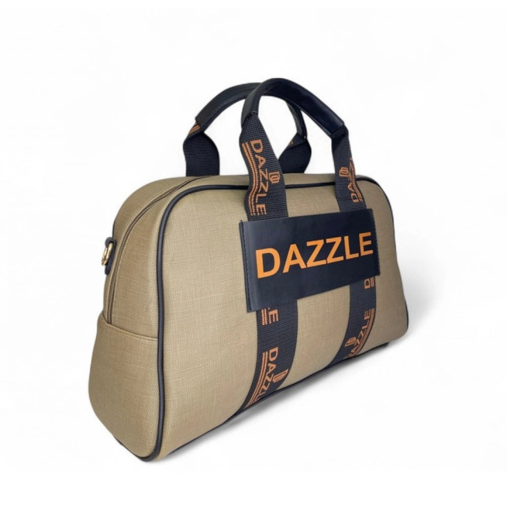 Generic Women's Polyurethane Textured Duffle Bag with Adjustable & Removable Strap (Olive Green)