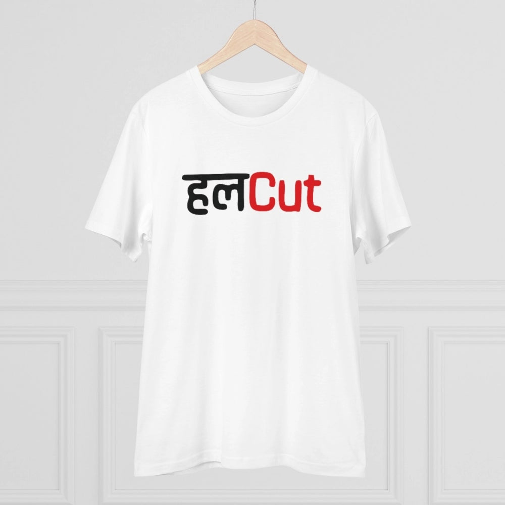 Generic Men's PC Cotton Marathi Desing Printed T Shirt (Color: White, Thread Count: 180GSM)