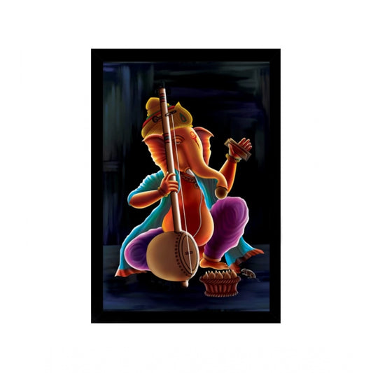 Generic Ganesh Photo with Synthetic Photo Frame (Multicolor)