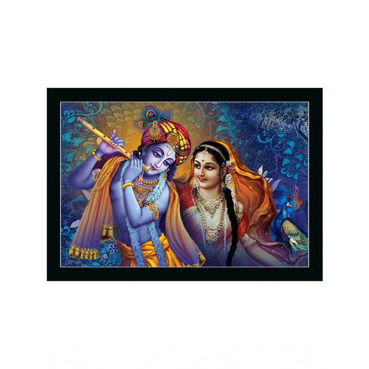 Generic Radha Krishna Painting with Synthetic Photo Frame (Multicolor)