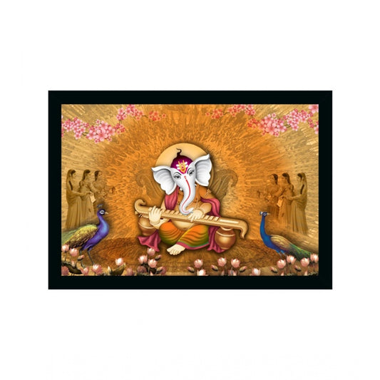 Generic Ganesh Photo with Synthetic Photo Frame (Multicolor)