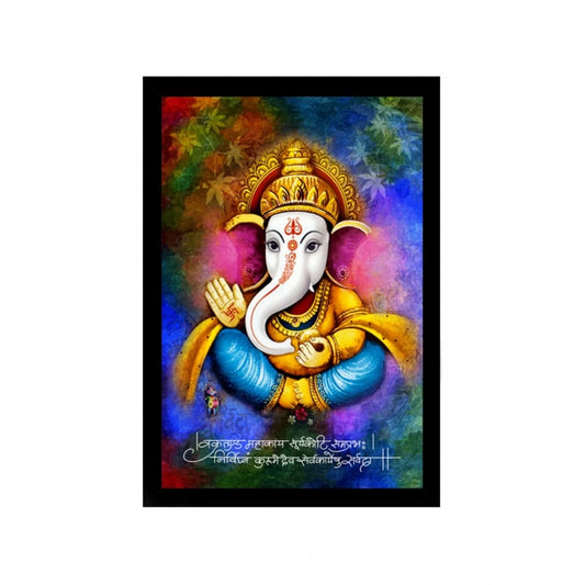 Generic Ganesh Photo with Synthetic Photo Frame (Multicolor)
