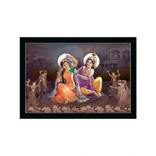 Generic Radha Krishna Painting with Synthetic Photo Frame (Multicolor)